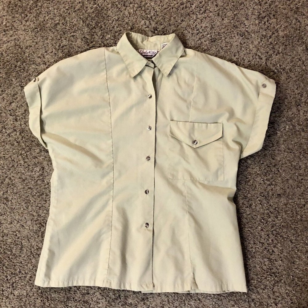 Vintage Update The Anthony Collection Blouse Womens 10 Used Khaki - Picture 3 of 16